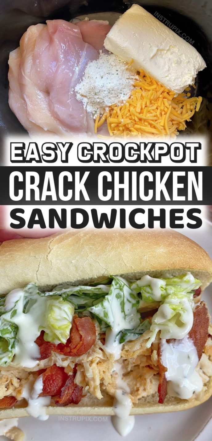 Easy Crockpot Crack Chicken Sandwiches