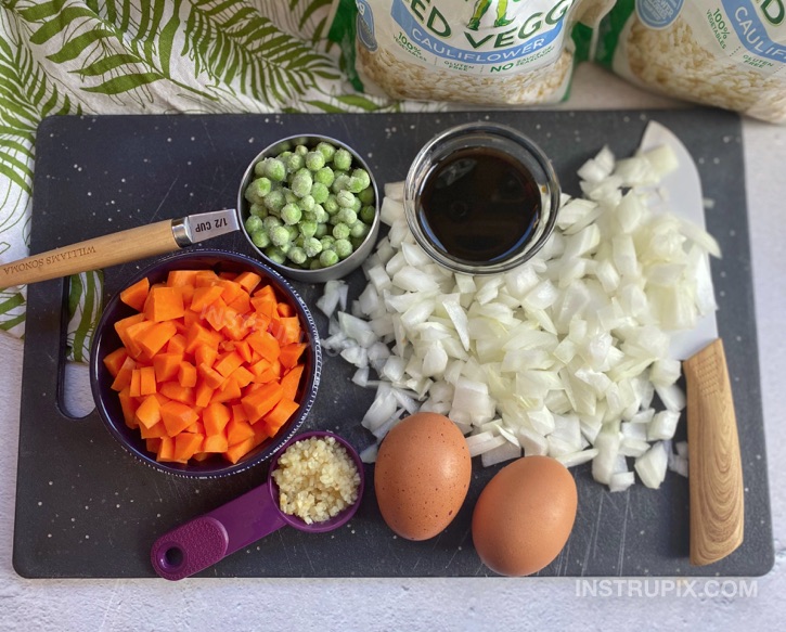 How to make keto friendly fried rice with frozen cauliflower rice!