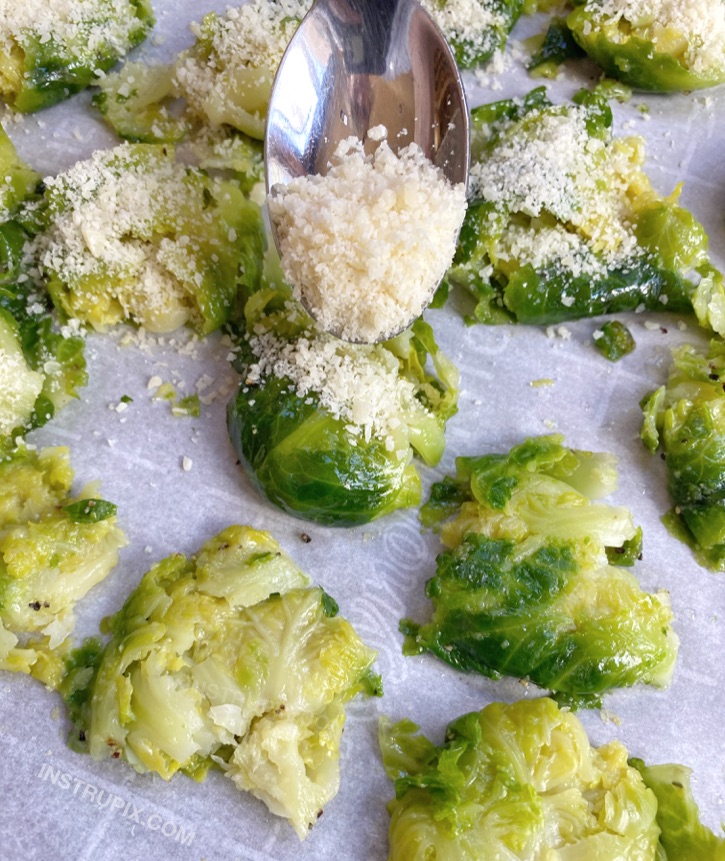 Parmesan Roasted Smashed Brussels Sprouts