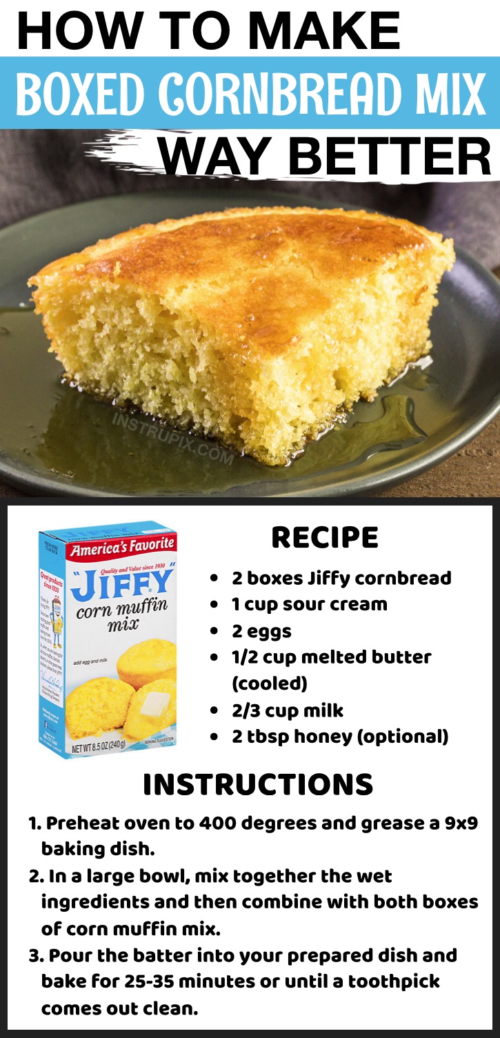 How to make Jiffy cornbread better with sour cream! So many tips and tricks here on how to make packaged food taste homemade.