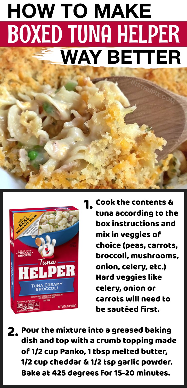 How to make hamburger helper and tuna helper taste better! These simple food hacks will make boxed and canned food taste homemade.