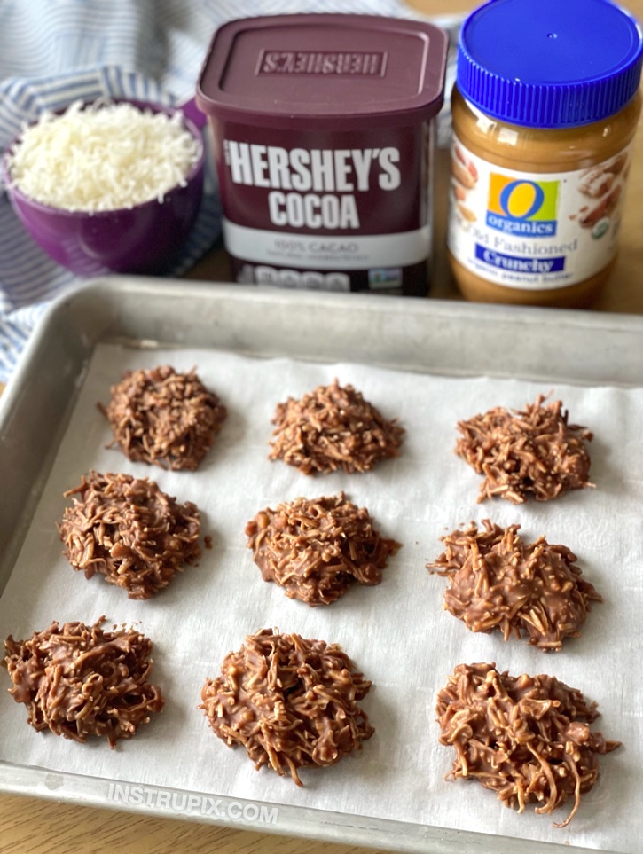 If you're looking for quick and easy homemade keto desserts to make, these no bake chocolate peanut butter cookies are amazing! Super simple to make with just a few ingredients. No baking, just freeze for about 15 minutes. 