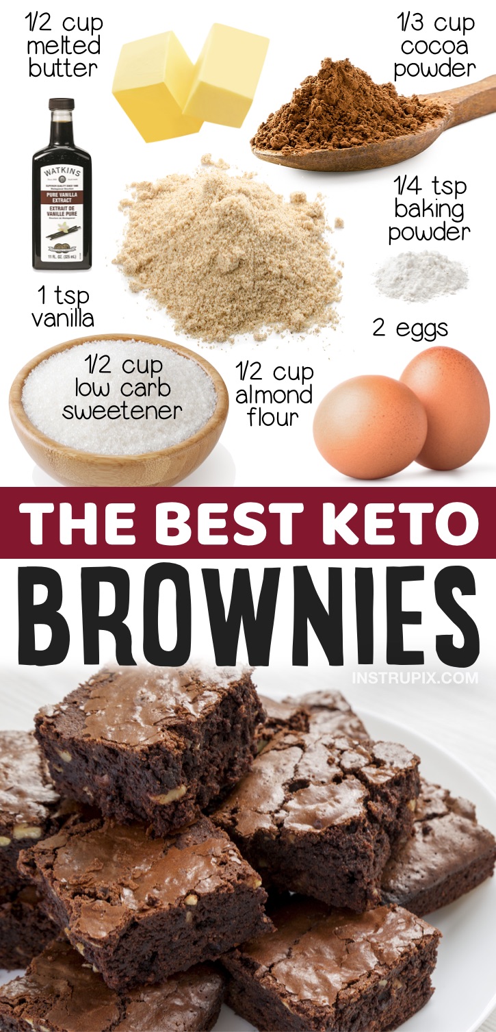 The Best Keto Brownies Ever | Looking for quick and easy keto desserts to make at home? These low carb fudgy brownies are so simple to make with almond flour! Lots of keto dessert ideas here!