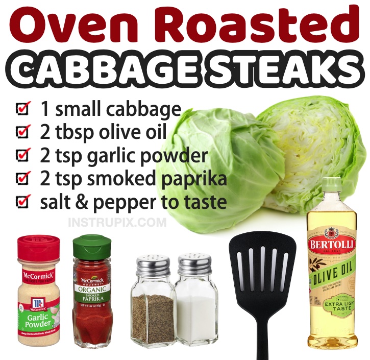 How to roast cabbage in your oven! Seriously the best healthy vegetable side dish for dinner! Quick, easy, cheap and low carb! This is a keto diet staple. These oven roasted cabbage steaks go well with chicken, steak, seafood, bbq, and more! My entire family loves them. 