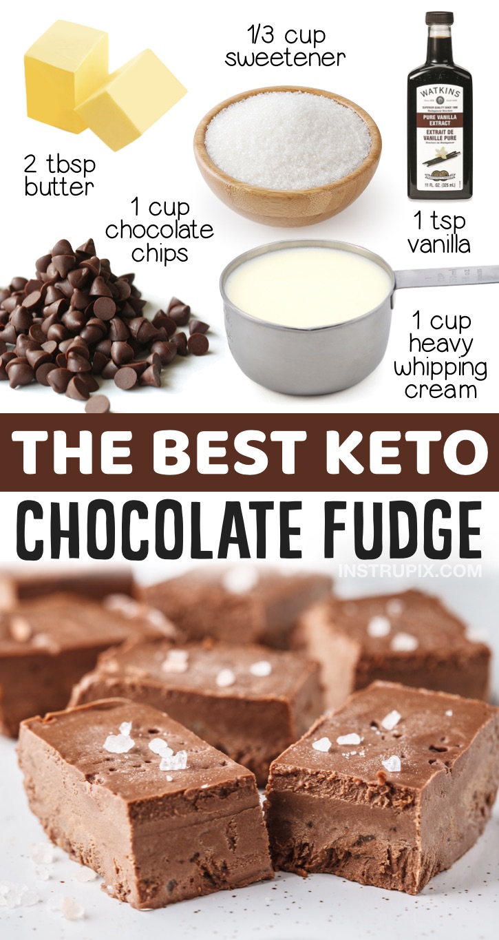 Keto Chocolate Fudge Recipes (Nut Free & No Egg) | A simple low carb dessert idea for a crowd! Perfect keto treat to bring to parties, holidays and potlucks. This low carb dessert is made with just a few pantry staples and requires no baking. So yummy!