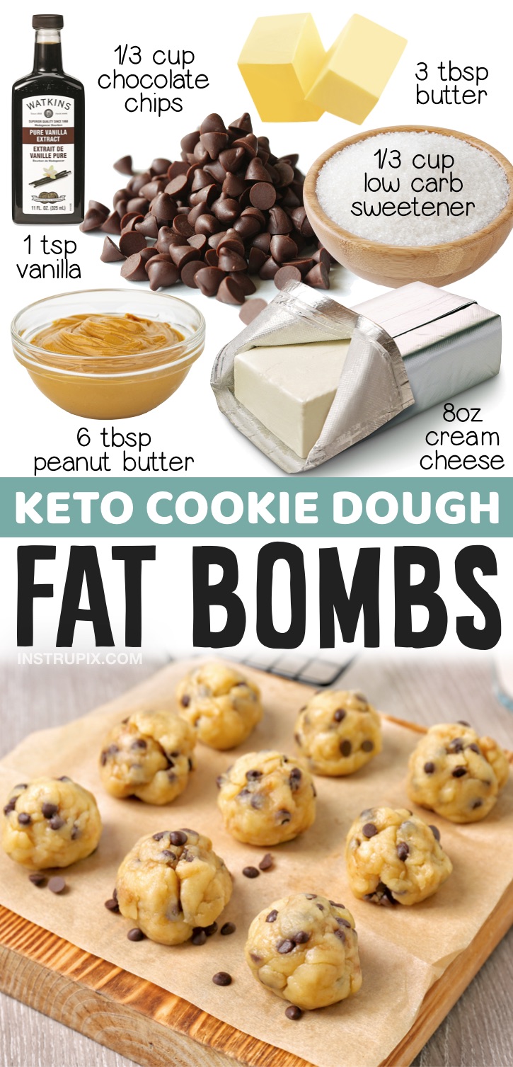 Keto Cookie Dough Fat Bombs | 20 Easy Keto Dessert Recipes - If you're looking for simple keto desert ideas, here is a big list of some of the best keto treats on Pinterest! Everything from cream cheese fat bombs to 2 minute mug cakes. You can be on a low carb diet and enjoy desserts at the same time with just a few pantry staples.