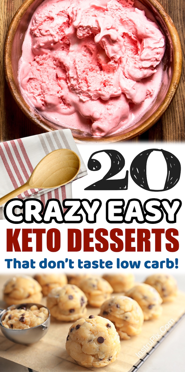 Quick and easy keto dessert recipes! A list of the best reviewed low carb treats to make. Everything from cream cheese fat bombs and mug cakes to serve one, to simple recipes that will feed a crowd. I've only included recipes that are simple to make with just a few basic and common ingredients. If you're trying to lose weight, a keto diet can be a struggle if you have a sweet tooth like me. These recipes are a life saver! 