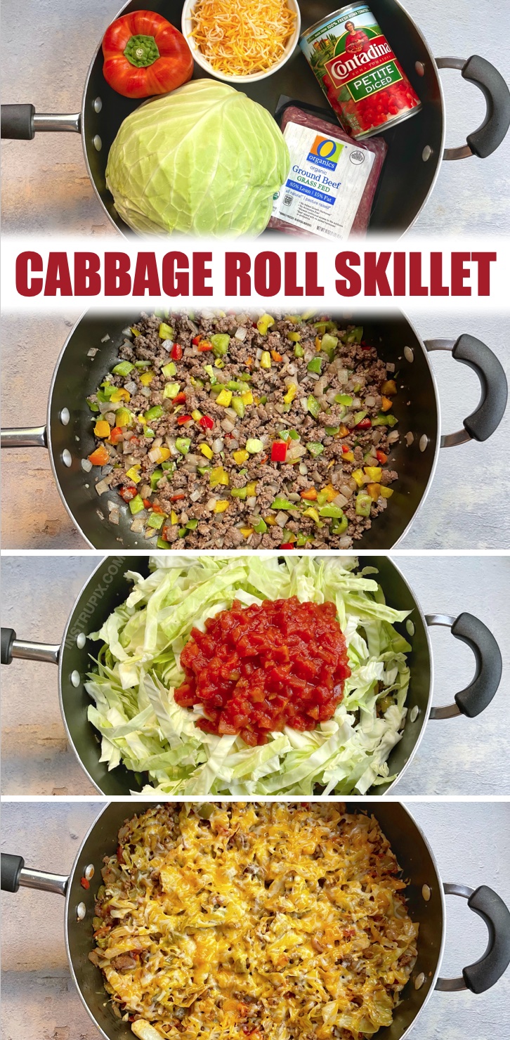 Cabbage Roll Skillet Easy Keto Ground Beef Dinner Recipe Instrupix