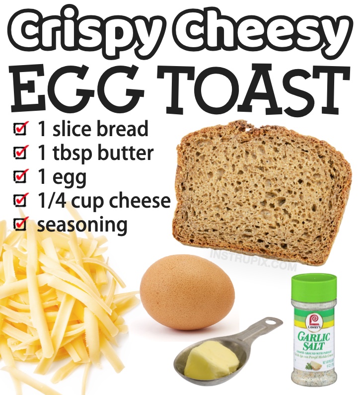 Crispy Cheesy Egg Toast | A super fun breakfast idea for one! My kids love this easy way of basically making an open faced sandwich in the toaster oven. Just a few cheap and simple ingredients! A great breakfast idea for busy school mornings for teens and older kids. Make it healthy using a whole grain bread. So yummy!