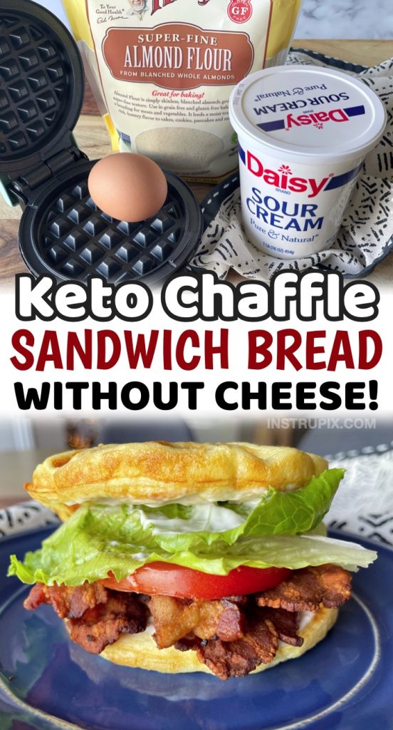 Easy Keto Chaffle Sandwich Bread Made Without Cheese