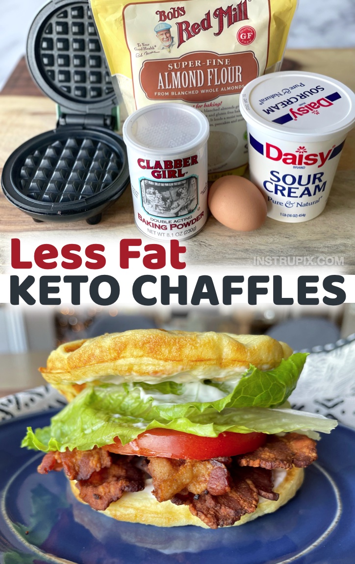 Low carb sandwich bread, burger buns, and breakfast waffles made without cheese! Most of chaffle recipes are made with cheese, but if you're tired of eating a pound of dairy every day, you've got to try this 