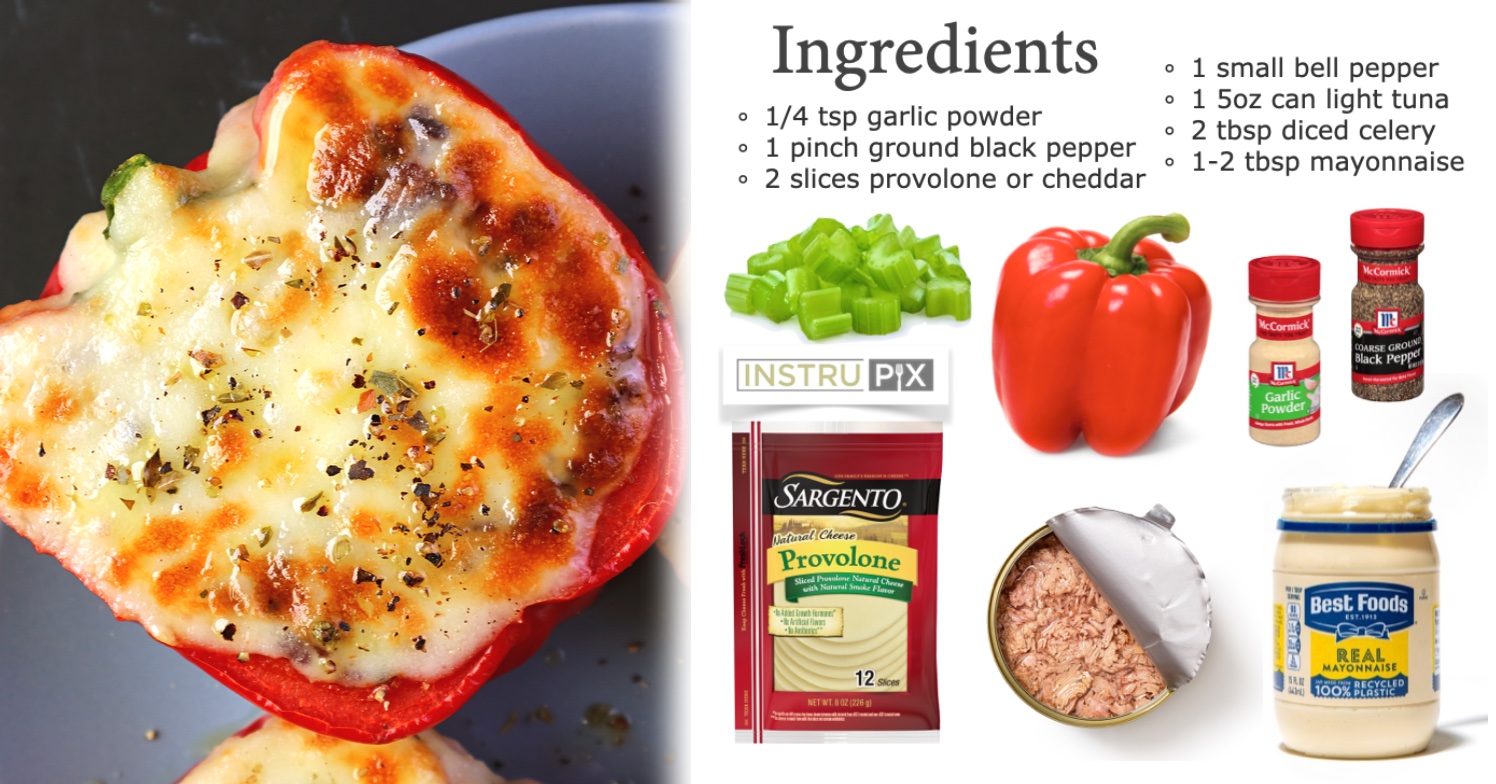Low Carb Tuna Melt Stuffed Bell Peppers