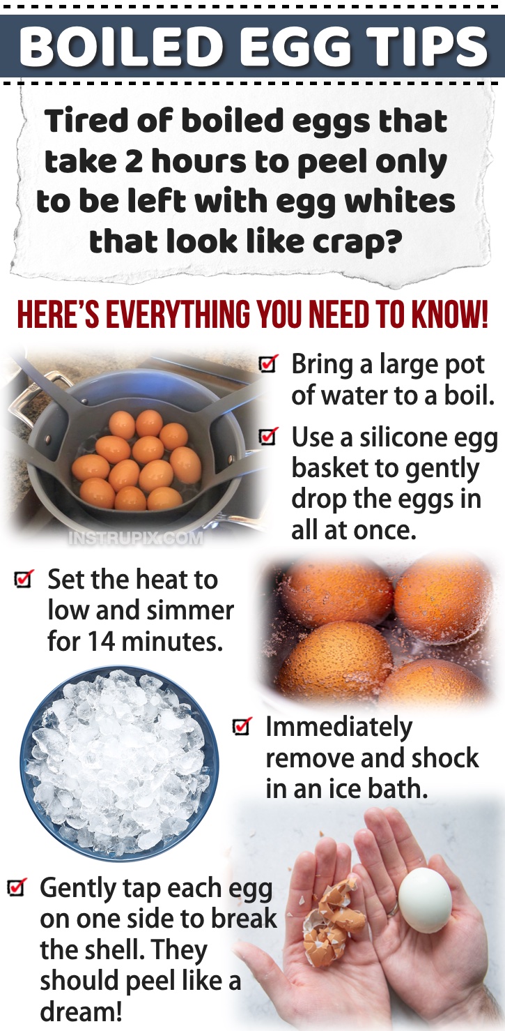 The Best Way To Boil Eggs (Easy Peel Method) | A list of helpful kitchen tips and tricks! Everything from food waste to time saving cooking ideas. Life hacks everyone should know! Especially if you spend a lot of time cooking and baking in the kitchen. 