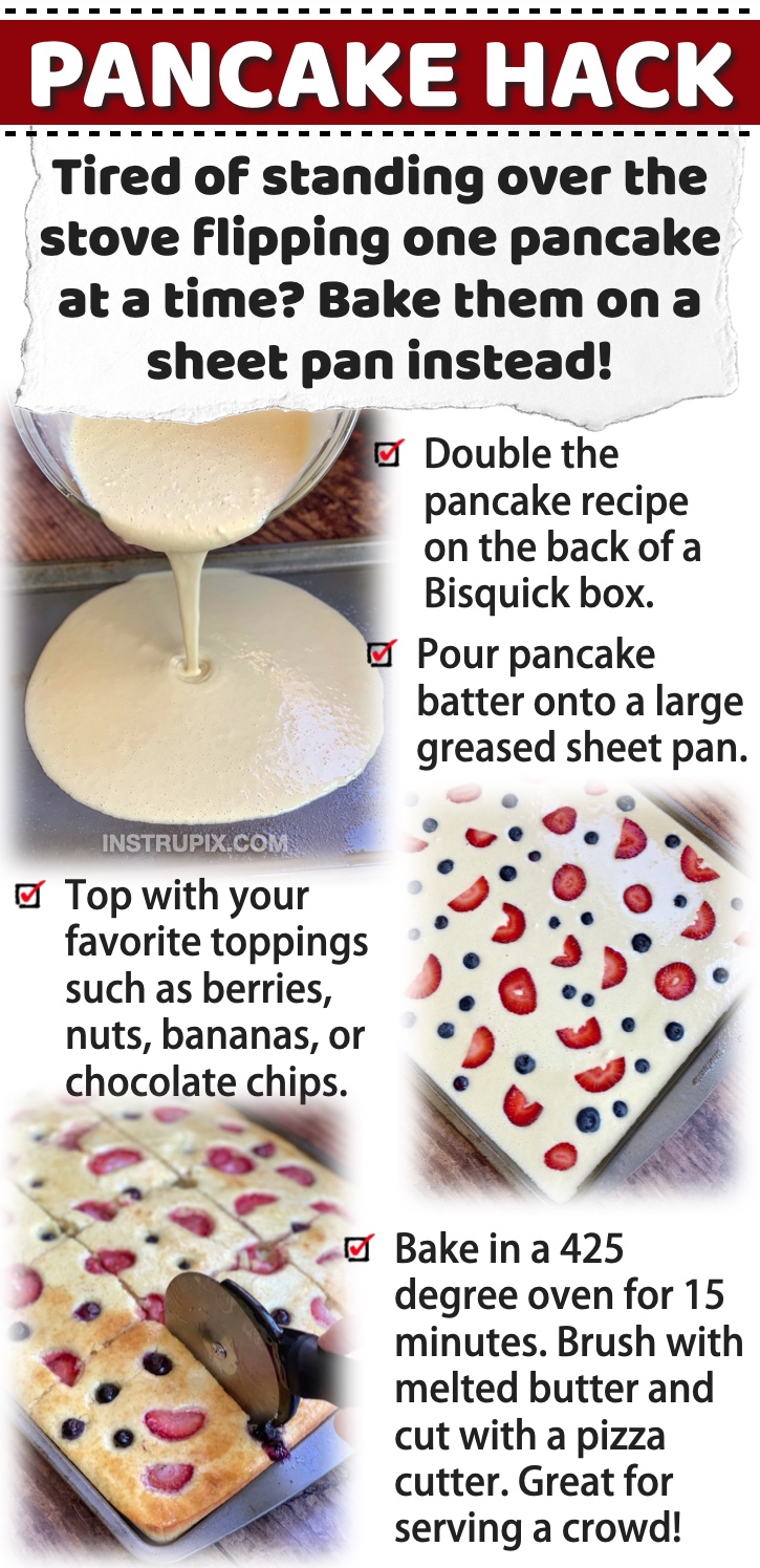 Cooking Hacks | How to make pancakes in your oven! Here is a list of helpful cooking and food tips and tricks everyone should know. Everything from time saving ideas to food waste and budgeting. These are great if you find yourself in the kitchen cooking, baking and cleaning up more than you'd like!