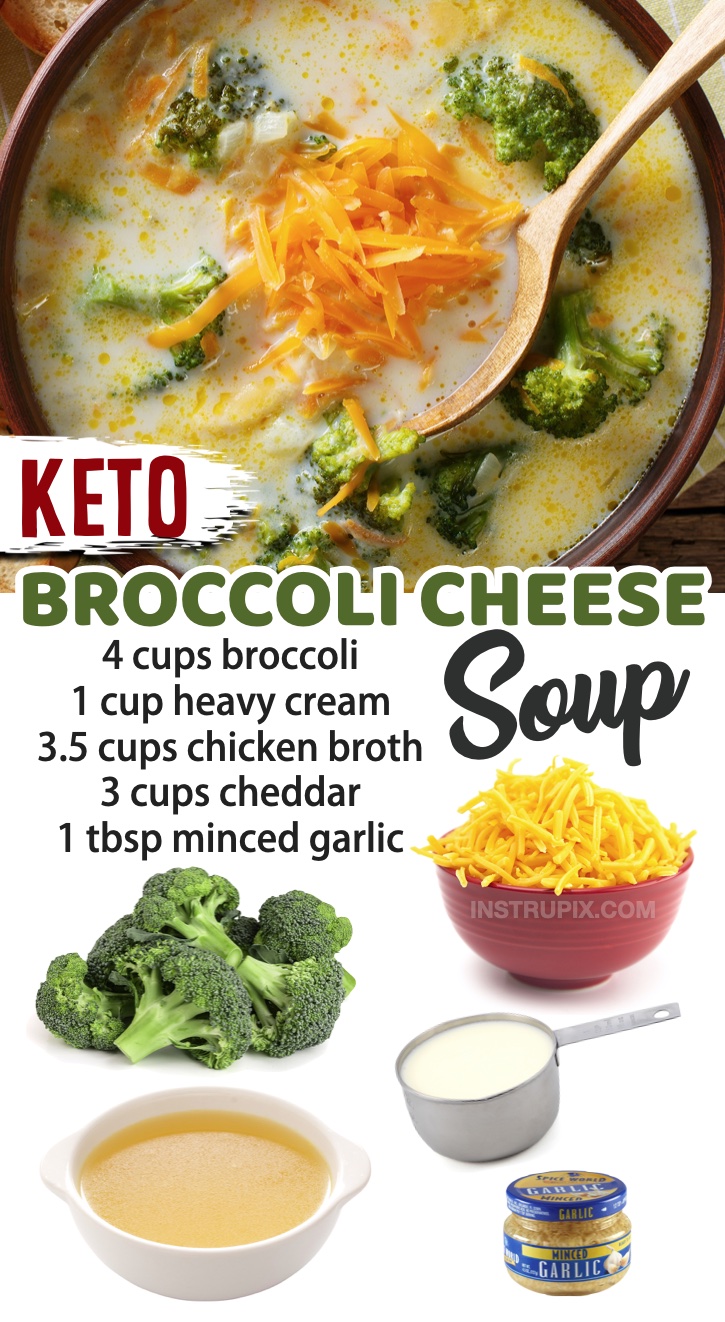 Easy Keto Broccoli Cheese Soup | A must have keto dinner idea! These soup recipes are all perfect for meal planning because they are so good leftover. Here is a list of my favorite low carb soup recipes that are all quick and simple to make with few ingredients.