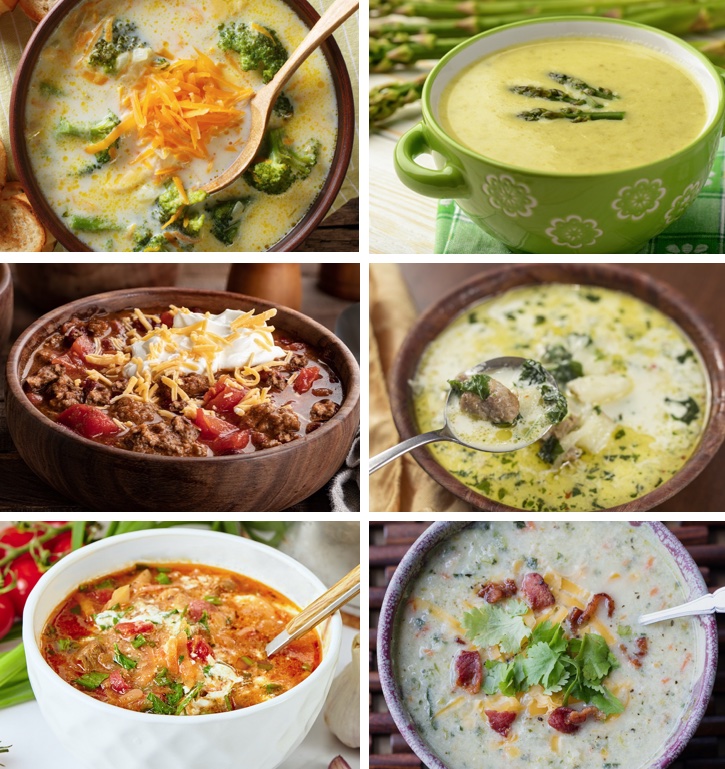 10 amazing keto soup recipes for dinner! Everything from chicken and ground beef to sausage and healthy veggies. These are all fantastic for meal planning if you're on a low carb diet! All freezable, too. 