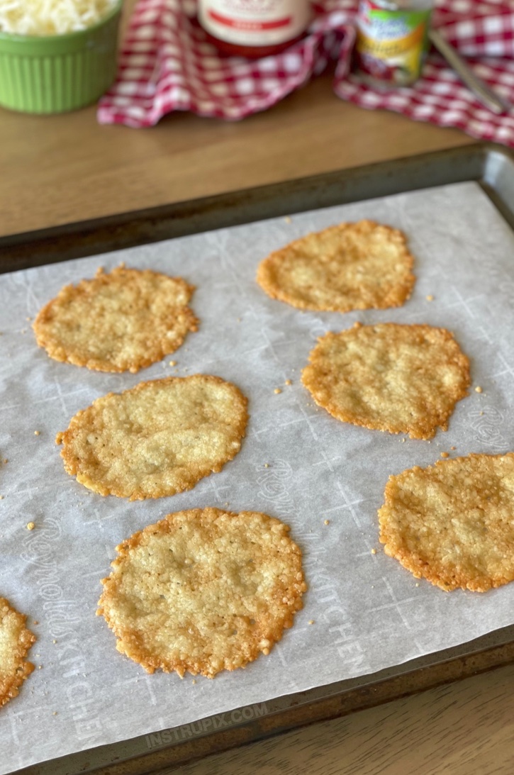 Crispy Parmesan Curst Mini Pizzas (Keto Friendly & Low Carb)