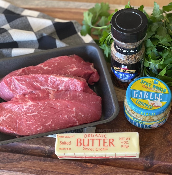 Cast Iron Steak Bites made with garlic butter! A quick and easy low carb meal your entire family will love. Just a few ingredients to make this amazing steak dinner in a skillet!