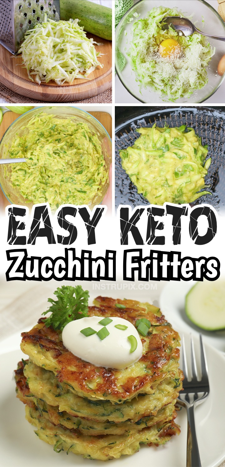 Low Carb Zucchini Fritters (Quick, Easy & Keto Friendly!) | Are you searching for healthy keto recipes to make? These amazing vegetable fritters are packed full of fiber, protein, and fat... making them a wonderful snack or even vegetarian meal! Even my picky kids love them. 