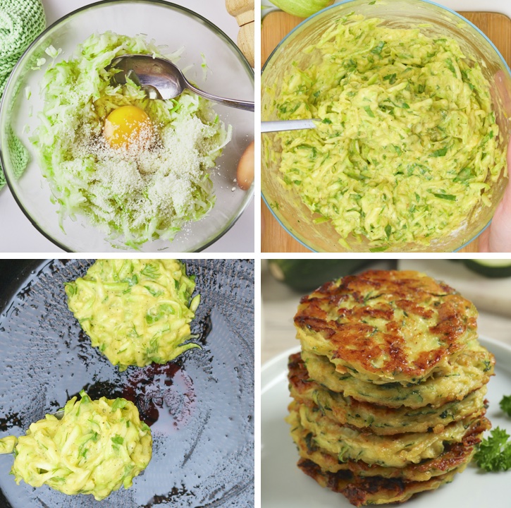 How to make the best zucchini fritters! My favorite low carb snack or even healthy side dish. 