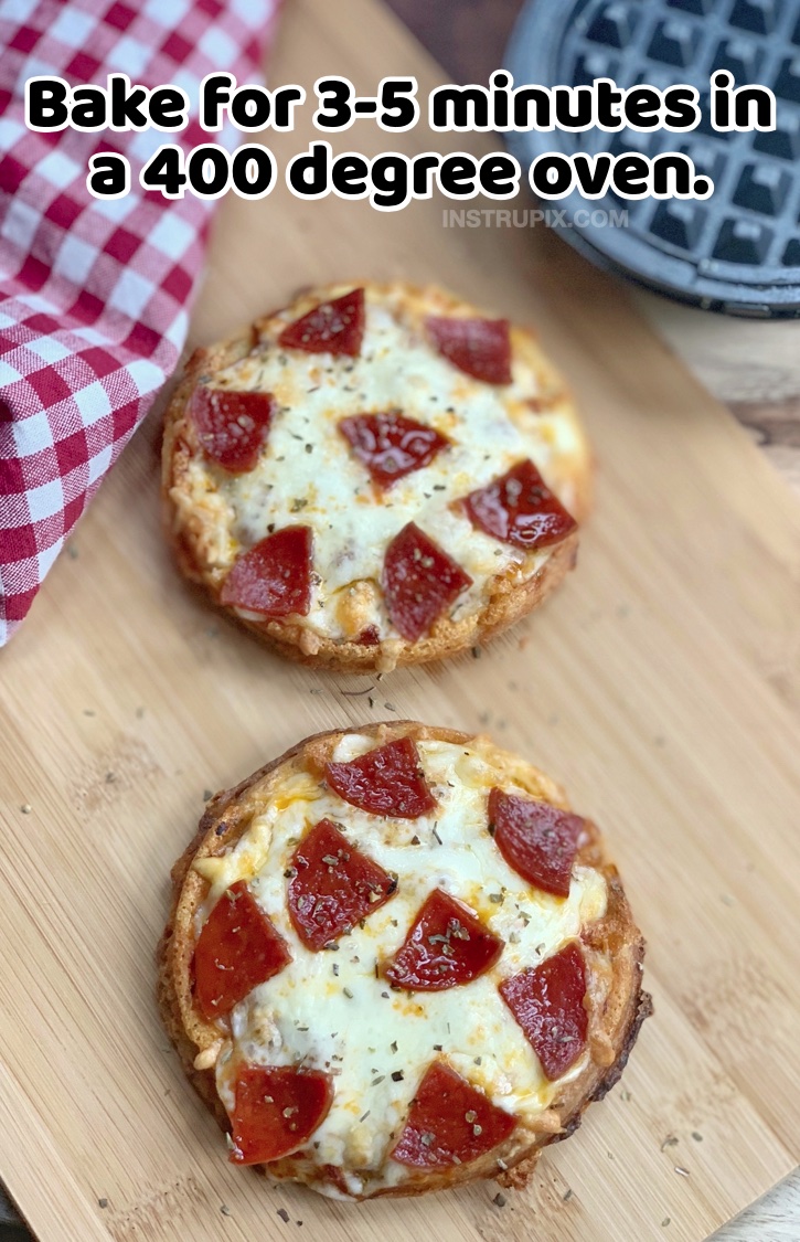 Easy Keto Pizza Crust (made in less than 5 minutes!) | The key to make fast and easy low carb pizza crust is a mini waffle maker. This is my new favorite kitchen appliance. These pizza chaffles are amazing!