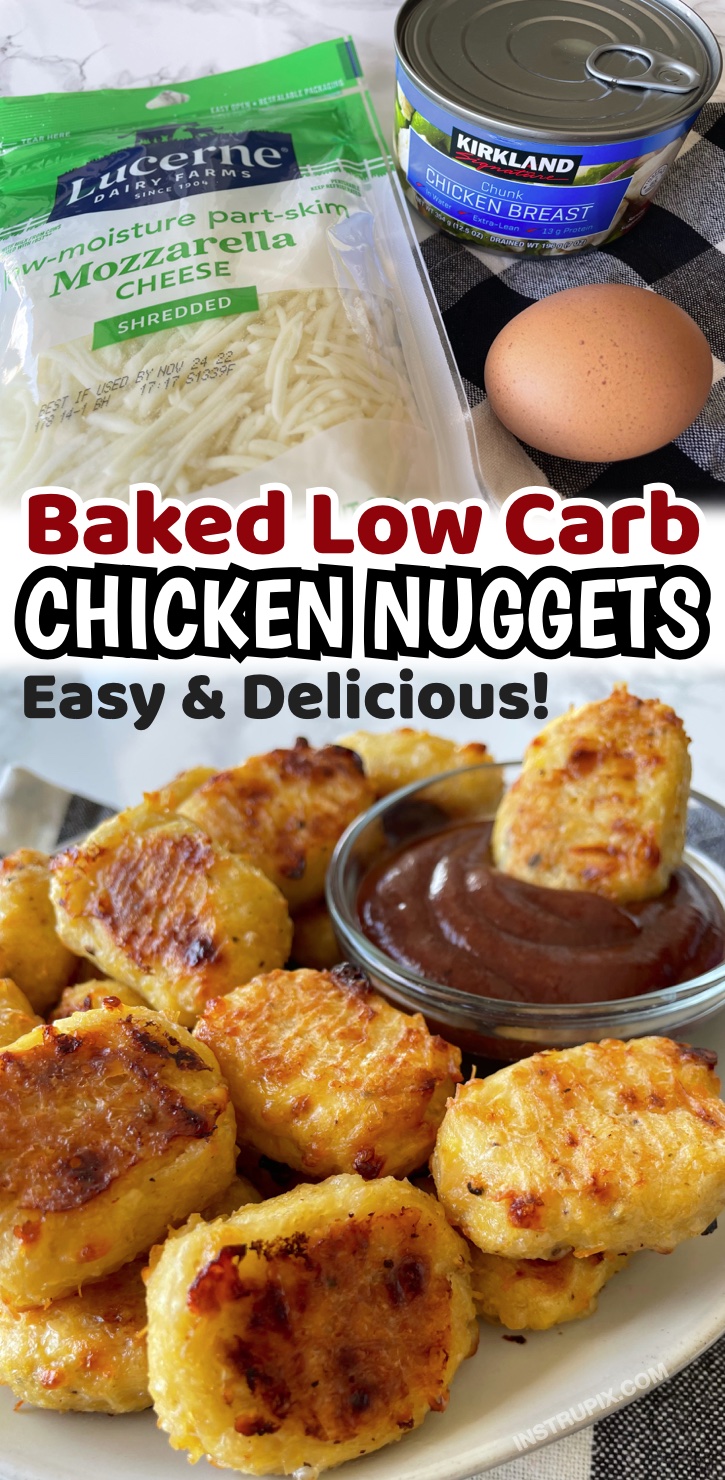Baked Low Carb Chicken Nuggets | Quick, easy and delicious! The is the best way to make keto chicken nuggets in your oven. 