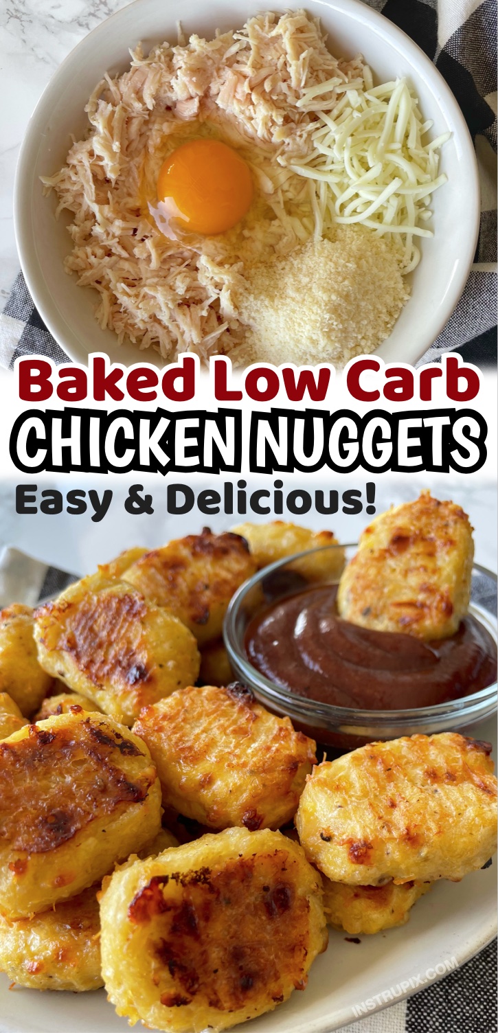 Oven Baked Canned Chicken Nuggets | Quick, easy, low carb, and keto friendly! You are going to be so surprised at how delicious these are! Plus, they are the easiest chicken nugget recipe in the world thanks to Costco canned chicken breast. 