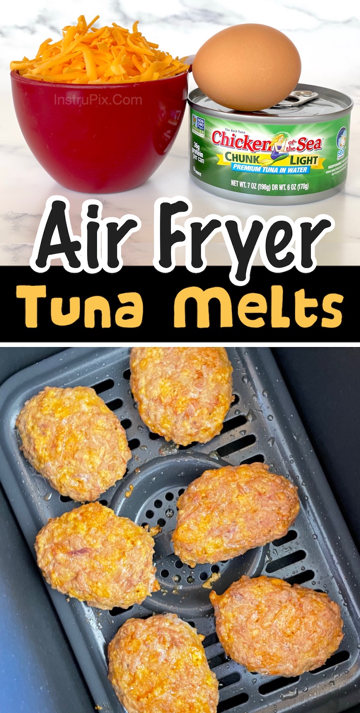 Air Fried Tuna Melt Patties | You're going to love this quick and easy keto meal! With just 3 low carb ingredients you can make the most satisfying and filling quick lunch or dinner. These crispy tuna nuggets and delicious and very filling. I make them often for a fast lunch at home, and sometimes for supper when we don't have dinner plans. They are great for meal planning because they reheat well in the air fryer!