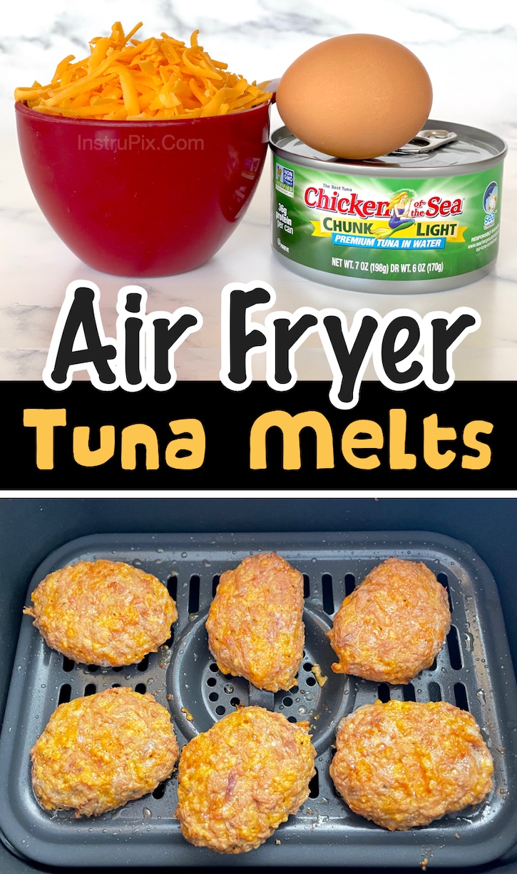 Keto Air Fryer Tuna Melts Recipe | A quick and easy low carb lunch or dinner! Time to break out the canned tuna because you're about to make a yummy meal with just 3 ingredients! This keto friendly recipe is cheap to make with just a few ingredients, and is perfect for quick meals when you're short on time or just don't feel like cooking. I love my air fryer! It makes everything crispy and amazing!