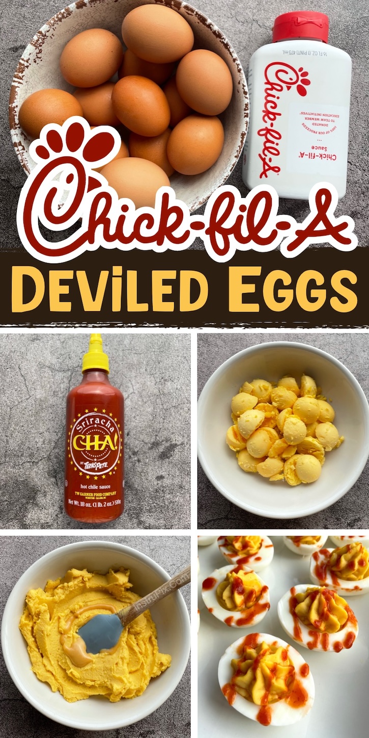 Are you looking for the best, most amazing party food to make? This easy cold appetizer is always a hit! I present to you: Chick-fil-A Deviled Eggs. A sweet and spicy appetizer served with savory and crispy bacon. I make this appetizer every year for backyard barbecues, church potlucks, Easter Sunday, or anytime we are having a family gatherings. Easy to make ahead of time!