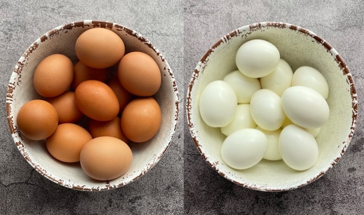 How to make the best easy to peel boiled eggs to make the perfect Deviled Eggs for parties. 