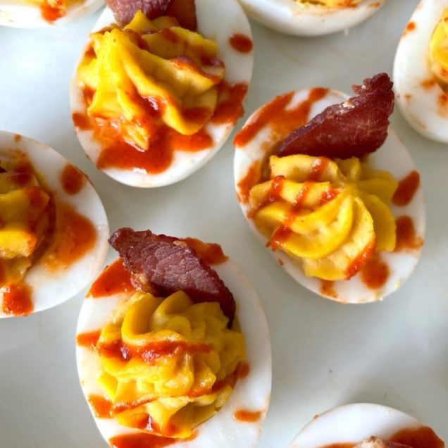 ChickfilA Sauce Deviled Eggs (With Sriracha & Bacon)