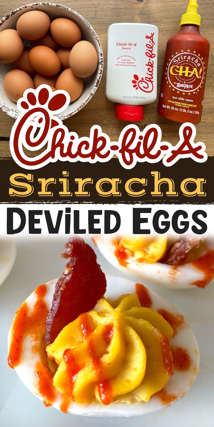 These Chick-fil-A Sauce Deviled Eggs are my go-to appetizer anytime I need easy party food! They are not only impressive and super delicious, they are simple to make ahead of time and served cold, so easy to transport to family gatherings, potlucks, and parties. 