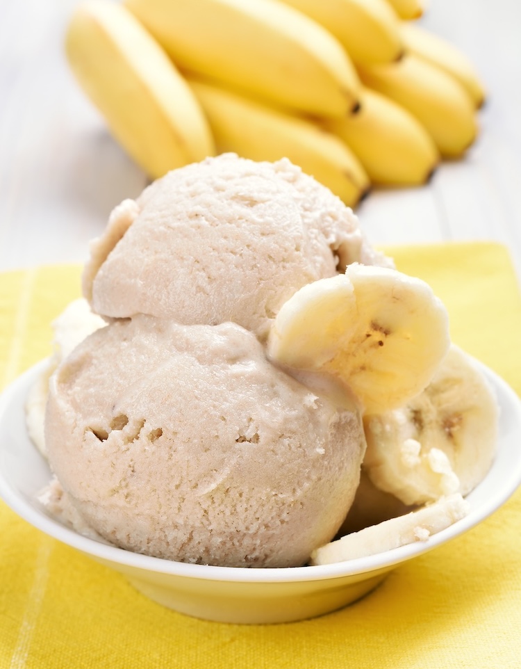 Easy frozen banana ice cream dessert made in a blender or food processor. 