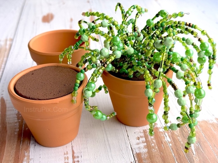 Easy diy succulent beaded plant tutorial with lots of photos. 